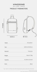 Mochila Antifurto Impermeável Kingsons/Vgoal para Homens, para Laptop de 14/13.3 polegadas com Porta USB e Cadeado TSA