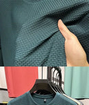 Verão masculino em torno do pescoço manga curta camiseta M-5XL oversize rugas resistente respirável textura superior tecido versátil t