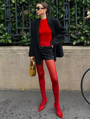 Talenza meias femininas finas meia-calça super elástica tamanho grande leggings vermelho feminino sexy collants primavera outono inverno