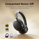 Qcy h3 pro anc fone de ouvido sem fio 50db cancelamento de ruído fone de ouvido de áudio espacial de alta resolução com ldac bluetooth 5.4 sobre fone de ouvido
