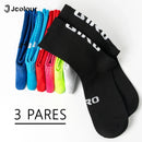 3 Pares，Meias de ciclismo respiráveis，Meia de yoga antiderrapante，Meias para corrida ao ar livre，Meias de poliéster