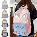Kawaii mochila feminina doce rosa japonês dos desenhos animados gato ita saco moda grande capacidade casual versátil mochilas para senhoras
