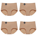 Falllsweet 4 Peças de Calcinhas de Seda Sem Costura para Mulheres, Lingerie Sexy de Cintura Média, Calcinhas de Seda Gelada M-2XL
