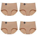 Falllsweet 4 Peças de Calcinhas de Seda Sem Costura para Mulheres, Lingerie Sexy de Cintura Média, Calcinhas de Seda Gelada M-2XL