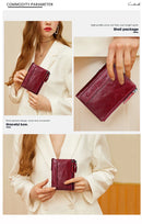 Contact's moda couro genuíno carteira feminina bifold titular do cartão moeda bolsa pequena bolsa feminina clipe de dinheiro masculino bolso carteiras