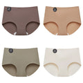 Falllsweet 4 Peças de Calcinhas de Seda Sem Costura para Mulheres, Lingerie Sexy de Cintura Média, Calcinhas de Seda Gelada M-2XL