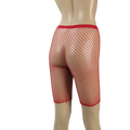 Calções de motociclista de malha feminina cintura elástica ver através da rede ciclismo estiramento meia meia-calça preto vermelho branco