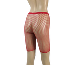 Calções de motociclista de malha feminina cintura elástica ver através da rede ciclismo estiramento meia meia-calça preto vermelho branco