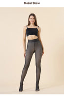 Meias térmicas grossas mulheres inverno quente sexy translúcido meia-calça leggings feminino cintura alta elástica magro meia-calça