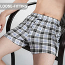 Cueca boxer masculina de algodão puro, roupa íntima, cintura alta, cuecas grandes, casual, xadrez, plus size, calças aro, pijama em casa, M-3XL