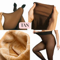 Velo térmico forrado collants feminino uma costura quente pura meia-calça falso translúcido térmico grosso collants leggings para tempo frio