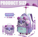 Mochila rolante para meninas crianças mochila com rodas mochila para estudantes do ensino fundamental carry on bagagem bookbag com rolo