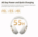Qcy h3 pro anc fone de ouvido sem fio 50db cancelamento de ruído fone de ouvido de áudio espacial de alta resolução com ldac bluetooth 5.4 sobre fone de ouvido