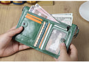 Contact's moda couro genuíno carteira feminina bifold titular do cartão moeda bolsa pequena bolsa feminina clipe de dinheiro masculino bolso carteiras