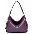 Zency 2026 Nova Moda Bolsa Feminina de Couro Genuíno Macio com Borla Elegante Bolsa Hobo de Ombro para Mulheres Bolsa Transversal Carteira Tiracolo