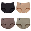 Falllsweet 4 Peças de Calcinhas de Seda Sem Costura para Mulheres, Lingerie Sexy de Cintura Média, Calcinhas de Seda Gelada M-2XL