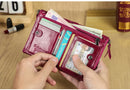 Contact's moda couro genuíno carteira feminina bifold titular do cartão moeda bolsa pequena bolsa feminina clipe de dinheiro masculino bolso carteiras
