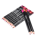 12 pcs Profissional Multi-funcional Lipliner Lápis Labial de Longa Duração À Prova D' Água Eye Brow Maquiagem Cosméticos Delineador de Lábios Coloridos Canetas