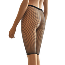Calções de motociclista de malha feminina cintura elástica ver através da rede ciclismo estiramento meia meia-calça preto vermelho branco