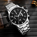 1pc relógio de luxo masculino moda calendário de negócios relógio de cinto de aço masculino natal presente do dia dos namorados