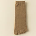 Unisex velo grosso cinco dedo meias, meias quentes toe, tubo médio, inverno, homens, mulheres, 3 pares