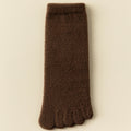 Unisex velo grosso cinco dedo meias, meias quentes toe, tubo médio, inverno, homens, mulheres, 3 pares