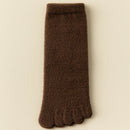 Unisex velo grosso cinco dedo meias, meias quentes toe, tubo médio, inverno, homens, mulheres, 3 pares