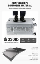Mala de Alumínio Leve AIWEINY, Com Estrutura de PC, 360 °   Rodas Silenciosas, Cadeado TSA, Bagagem de Mão e de Transporte de 20/24/27 Polegadas