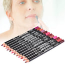 12 pcs Profissional Multi-funcional Lipliner Lápis Labial de Longa Duração À Prova D' Água Eye Brow Maquiagem Cosméticos Delineador de Lábios Coloridos Canetas