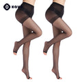 Kave 2 pares plus size branco 20d toeless meia-calça feminina controle puro superior aberto dedo do pé meia-calça de verão para mulher