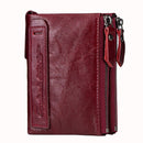 Contact's moda couro genuíno carteira feminina bifold titular do cartão moeda bolsa pequena bolsa feminina clipe de dinheiro masculino bolso carteiras