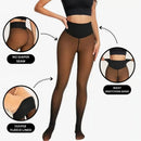 Nova Calça Legging Térmica Modeladora Preta Sexy com Forro de Lã e Efeito Translúcido, Meia-Calça Transparente de Lã, Tamanhos Grandes - Coleção 2026