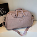 Bolsa de viagem portátil expansível para homens e mulheres, bolsa de bagagem leve de curta distância e grande capacidade, mala de viagem fitness com bolsa adicional e compartimento para sapatos