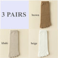 Unisex velo grosso cinco dedo meias, meias quentes toe, tubo médio, inverno, homens, mulheres, 3 pares