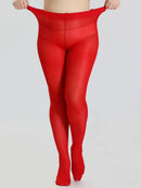 Uma moda plus size versátil fino oversized respirável cor sólida náilon elástico plus size meia-calça
