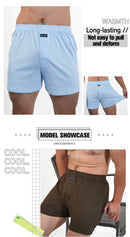 Homens puro algodão boxer shorts homem cintura alta grande roupa interior casual sólida cuecas plus size alo calças pijama boxers M-3XL 2025