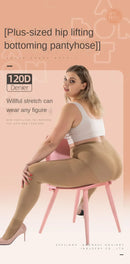 120d feminino plus size alta estiramento grosso meia-calça primavera outono sexy meias de náilon tamanho grande meias meia-calça anti gancho