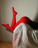Talenza meias femininas finas meia-calça super elástica tamanho grande leggings vermelho feminino sexy collants primavera outono inverno
