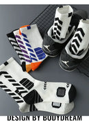 5 pares outono inverno meia basquete esportes simples alta superior meados tubo grosso moda ins cor sólida engraçado meia confortável