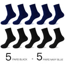 Hss 2023 meias de algodão masculino novos estilos 10 pares/lote preto homens de negócios meias respirável primavera verão para masculino tamanho dos eua (6.5-12)