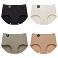 Falllsweet 4 Peças de Calcinhas de Seda Sem Costura para Mulheres, Lingerie Sexy de Cintura Média, Calcinhas de Seda Gelada M-2XL