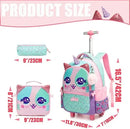 Mochila rolante para meninas crianças mochila com rodas mochila para estudantes do ensino fundamental carry on bagagem bookbag com rolo