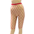Calções de motociclista de malha feminina cintura elástica ver através da rede ciclismo estiramento meia meia-calça preto vermelho branco