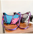 Bolsa de ombro multifuncional ajustável, à prova d'água, cor contrastante, feminina, moda coreana, leve, bolsa crossbody