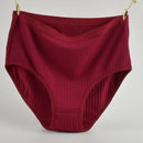 Calcinha de algodão de cintura alta macia roupa interior para mulher respirável plus size mulher briefs lingerie feminina calcinha listrada