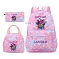 Conjunto de mochila com estampa KPop Demon Hunter com lancheira e bolsa de lápis, mochila externa leve e respirável de grande capacidade