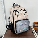 Kawaii mochila feminina doce rosa japonês dos desenhos animados gato ita saco moda grande capacidade casual versátil mochilas para senhoras