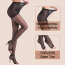 Kave 2 pares plus size branco 20d toeless meia-calça feminina controle puro superior aberto dedo do pé meia-calça de verão para mulher
