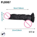 ROUGH BEAST Acessórios para Máquinas Sexuais: Dildos Grandes Pretos de Cor de Pele para Máquinas Vac-u-lock, compatíveis com máquinas de lojas.