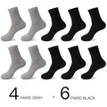 Hss 2023 meias de algodão masculino novos estilos 10 pares/lote preto homens de negócios meias respirável primavera verão para masculino tamanho dos eua (6.5-12)